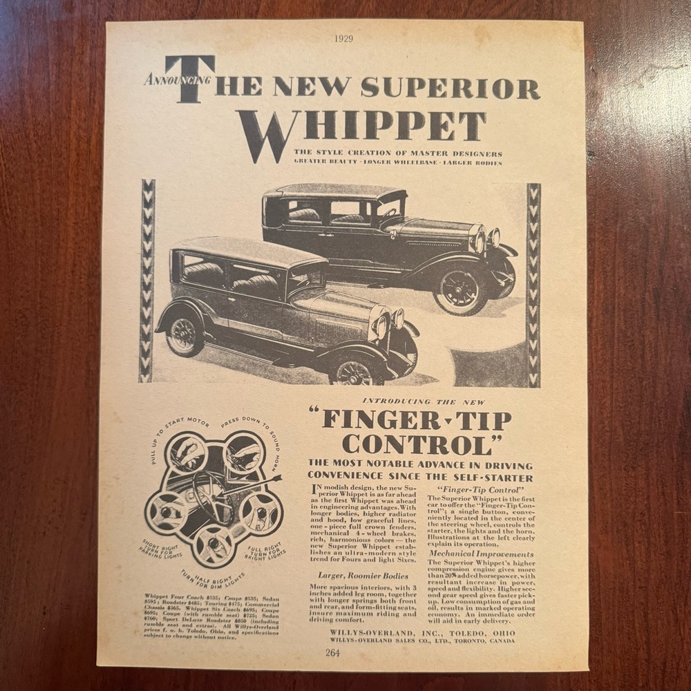 Vintage Plymouth & Willys Car Advertisement